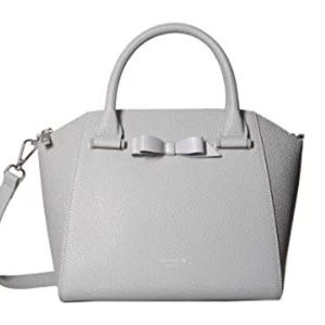 TED BAKER JANE Bow Detail Med Zip Tote GREY